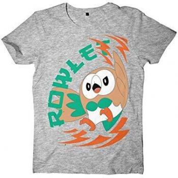 Camiseta gris Pokémon Sol y Luna Rowlet XL