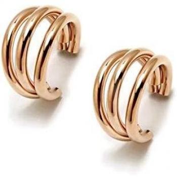 Pendientes Pertegaz colección Criollas 35mm aros gruesos lisos rosados cierre presión