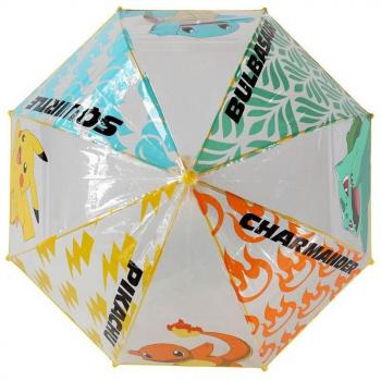 Paraguas Manual Burbuja Transparente Pokémon 48cm Producto Oficial, Especial Para Niños y Niñas Invierno Colegio y Excursiones