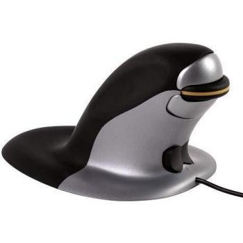 FELLOWES Penguin Medium Vertical Mouse with Gray/Black Cable, 9894601