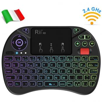 Mini Rii X8 Retroilluminata con Touchpad e Rotellina