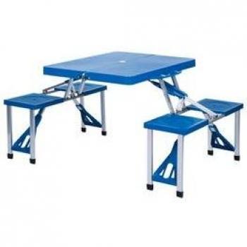 Mesa Aktive Plegable Azul con 4 Asientos