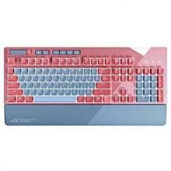 ASUS ROG Strix Flare Tastiera Gaming USB, Meccanica, Switch Cherry MX Rossi, RGB, Badge Illuminato Personalizzabile, Tasti Multimediali Dedicati, Macro Programmabili, Layout Italia, Rosa