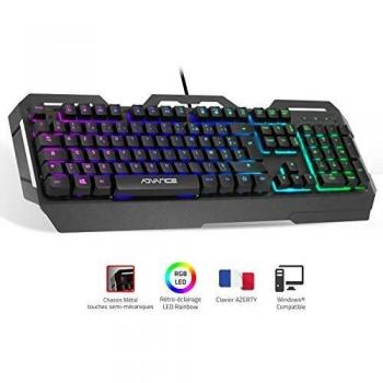 ADVANCE Gamer RGB GTA 250 Tastiera USB QWERTY Francese Nero