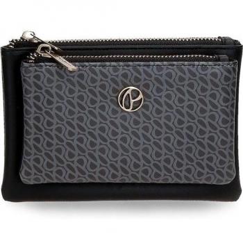 Pepe Jeans Megan Monedero Negro Dos Compartimentos