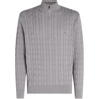 Jersey Tommy Hilfiger Gris Medio Crema Cierre Media