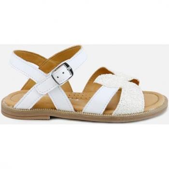 Sandalias de niña Eli 1957 en cuero bloom color blanco Tania Papanatas