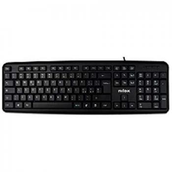 Nilox Keyboard KT50U USB, Tastiera USB Compatta e Silenziosa con Tecnologia a Membrana, Durata Oltre 10 Milioni di Pulsazioni, Cavo Lungo 150 cm, Compatibile con Windows, Nero