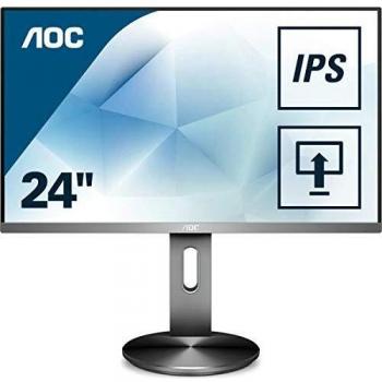 AOC I2790PQU Monitor da 27 IPS, Frameless, FHD 1920x1080, 4 msec., 1 VGA, 1 HDMI, 1 DP, 4 Porte USB, Speaker, Base Regolabile in Altezza, Grigio