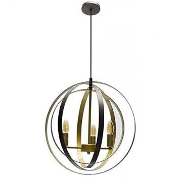 Colgante Encaje 3xe14 Marron/oro Regx46x46 Cm