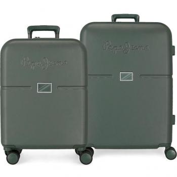 Pepe Jeans. Juego de maletas Accent rígidas verde 55-70cm