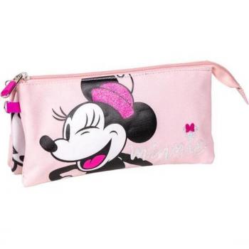 Estuche Portatodo 3 Compartimentos Minnie Pink