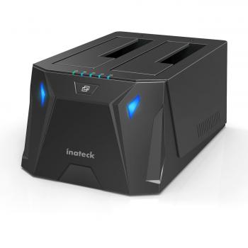 Inateck Dual Bay Docking Station Hard Drive USB 3.0 a SATA con Funzione Clone offline per HDD e SSD da 2.5/ 3.5 Pollici SATA I/II/III, supporta UASP e Drive da 8 TB, Nero (FD2005)
