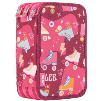 Plumier 3 Pisos con Contenido Serie Especial Roller, Rosa