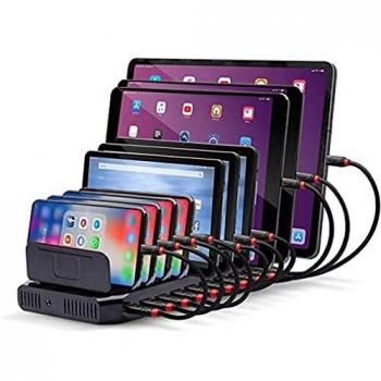 Lindy 73309 Stazione di Ricarica USB per 10 Tablet o Smartphone, Nero