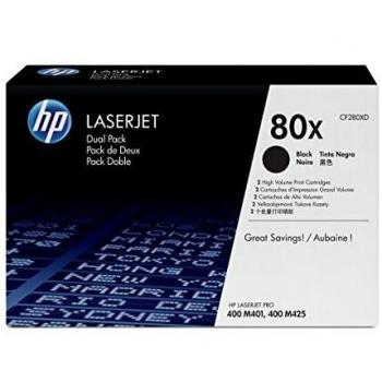 HP Confezione da 2 cartucce originali Toner nero ad alta capacità LaserJet 80X