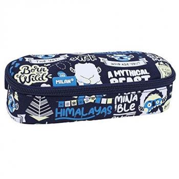 Portatodo ovalado serie The Yeti azul marino 20.5x4.5x5 cm