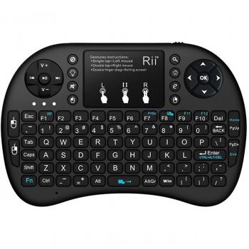 Rii Mini i8+ Wireless Tastiera Retroilluminata con Mouse Touchpad