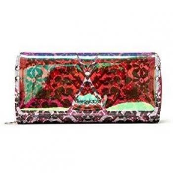 Desigual Mone_kaleidoskope_Maria, Cartera Bi-Fold para Mujer, Verde (Kiwi), 3x9.5x20.2 cm (B x H x T)
