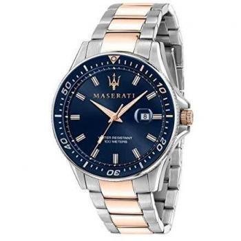 Maserati Reloj para Hombre, Colección Sfida, en Acero Inoxidable, PVD Oro Rosa, con Correa de Acero Inoxidable