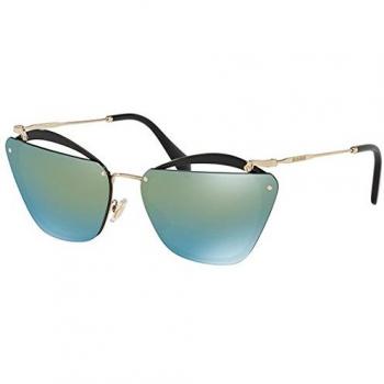 Miu Miu 0MU54TS 1AB4J2 64, Gafas de Sol para Mujer, Negro (Black/Emeraldiridium)