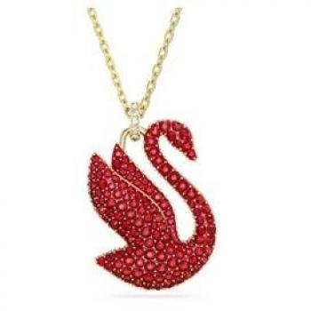 Cisne Dorado Oro Rojo Collar Largo