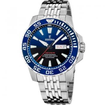 Reloj Festina F20661/1 Azul Correa De Acero Inoxidable 316l, Hombre