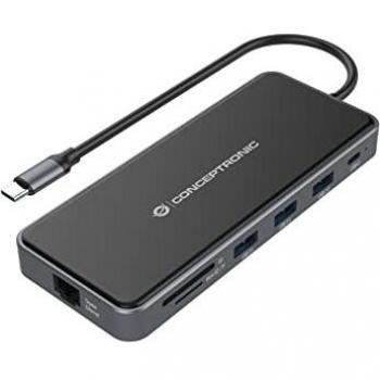Conceptronic DONN015G docking station 12-in-1 USB-C 3.2
