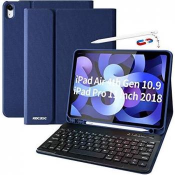 Custodia con Tastiera per iPad Air 5 10.9 con supporto per penna, tastiera magnetica rimovibile Bluetooth con layout QWERTZ per Nuovo iPad Air 4/A2588/A2589/A2591/Pro 11 2018 (Seconda Generazione)