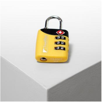 Candado de combinación de 3 diales Aprobado por la TSA – fácil de Usar – Muy Seguro – Colores Brillantes Amarillo