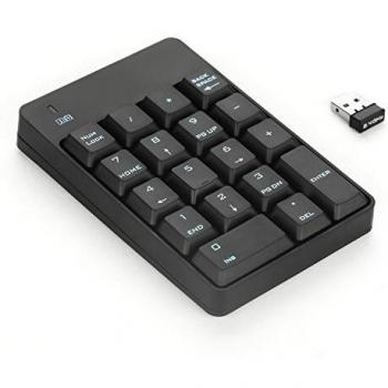 Tastierino Numérico USB Wireless 2.4 GHz, Nero