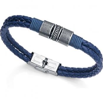 Pulsera Viceroy Fashion de acero y piel azul para hombre