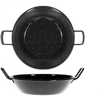 La Valenciana Sartén Esmaltada 22 cm con 2 Asas, Negro