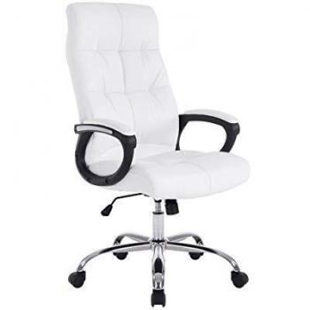 Silla de Oficina Poseidon XXL Simil Cuero Blanca