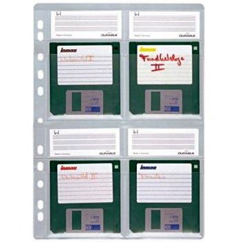 Busta per raccoglitore floppy disk Durable 4 floppy disk 3,5 Trasparente 5 pz