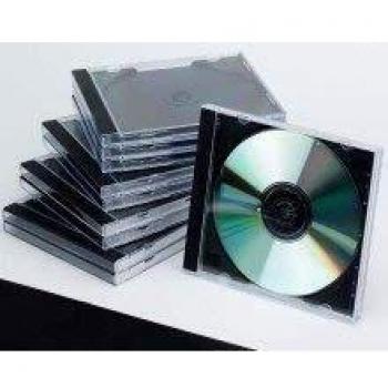 Porta CD/DVD Q-Connect Jewel case standard sp. 10 mm nero/trasparente conf. 10 pezzi