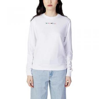 Tommy Hilfiger Sudadera Mujer Blanca Corte Recto