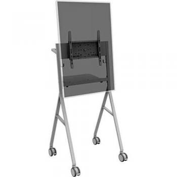 VISION VFM-F10/WH Base da Pavimento per TV a Schermo Piatto 139,7 cm (55) Banco a rotelle per Monitor Portatili a Schermo Piatto Bianco VFM-F10/WH