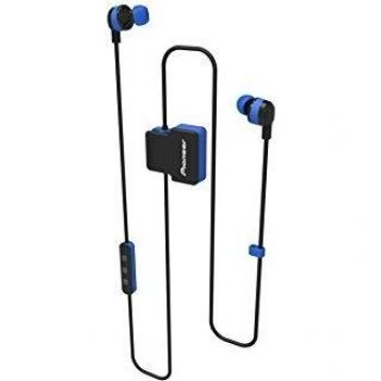 Pioneer CL5BT Cuffie Sportive In-Ear con Bluetooth (ClipWear), riproduzione musicale fino a 8 ore, IPX4 a prova di spruzzi, vivavoce, telecomando in linea, per Apple e Android, blu