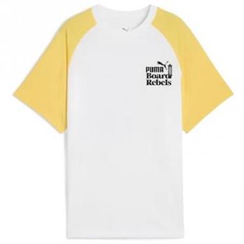 Puma Mid 90s Graphic Niño: Manga Corta Blanco-Amarillo