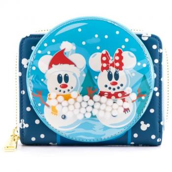 Monedero Loungefly Disney Minnie y Mickey muñecos de nieve