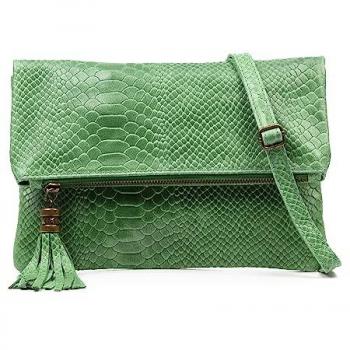 Bolso Bandolera Alzano “Grifo Serpiente” – Piel Gamuza Italiana