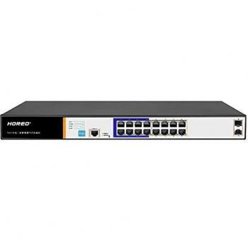 Interruttore di Rete 16 Porte Gigabit POE 250W + 2 Porte SFP e 1 Porta Console RJ45 Layer 2