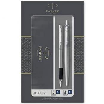 Juego Parker Duo Jotter Acero CT Bolígrafo + Pluma
