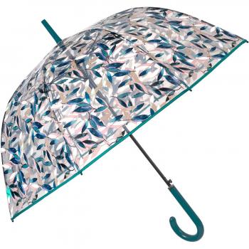 PARAGUAS MUJER 61/8 AUTOMATICO POE HOJAS TRANSPARENTE PERLETTI TIME