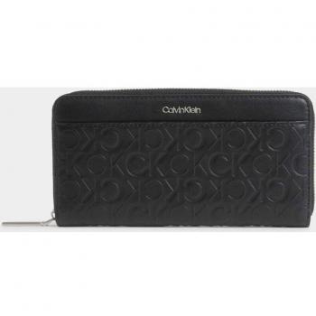 Cartera grande Calvin Klein negra con grabado coco
