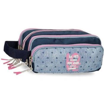 Estuche Escolar Pepe Jeans Noni Denim 5 Compartimentos