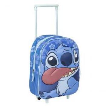 Mochila Escolar con Ruedas Stitch Azul 25 x 31 x 10 cm