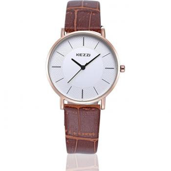 Reloj KEZZI de cuero con números romanos para hombre y mujer