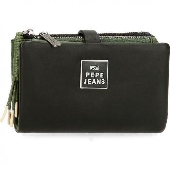 Cartera Pepe Jeans Bea negra con monedero extraíble